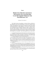 Disrupting Destructionment: Sustaining Gullah Geechee Land Ownership Through the Fair Housing Act