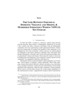 The Link Between Individual Domestic Violence and Missing & Murdered Indigenous Women: VAWA Is Not Enough