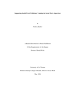 Supporting Social Work Wellbeing : Training the Social Work Supervisor