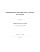 Exploring Teaching Methods for Increased Equitable Assessment of Adult Learners in Social Work Education