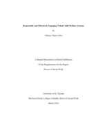 Responsibly and Effectively Engaging Tribal Child Welfare Systems