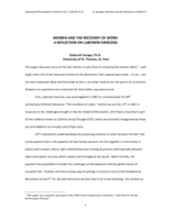 Women and the recovery of work: a reflection on Laborem Exercens