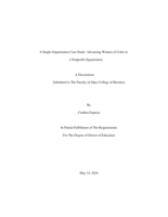 A Single Organization Case Study: Advancing Women of Color in a Nonprofit Organization