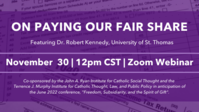 On Paying Our Fair Share