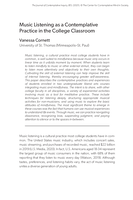 Music Listening as a Contemplative Practice in the College Classroom