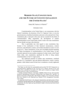 Modern State Constitutions and the Future of Constitutionalism in the United States