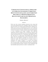 Comparative Constitutional Approaches to Combating Government Corruption: How Constitutionalizing Anti-Corruption Measures Can Promote Democratic Health and Guard Against Democratic Backsliding