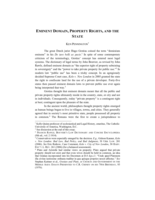 Eminent Domain, Property Rights, and the State