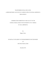 Transforming Rural Education: A Mixed Methods Case Study of Career Pathways in Rural Minnesota High Schools