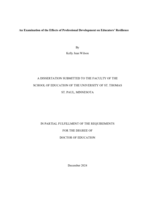 An Examination of the Effects of Professional Development on Educators' Resilience