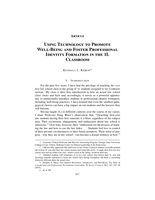 Using Technology to Promote Well-Being and Foster Professional Identity Formation in the 1L Classroom