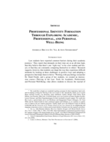 Professional Identity Formation Through Exploring Academic, Professional, and Personal Well-Being