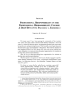 Professional Responsibility in the Professional Responsibility Course: A Deep Dive into SPAULDING V. ZIMMERMAN