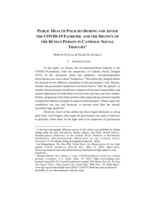 Public Health Policies During and After the Covid-19 Pandemic and the Dignity of the Human Person in Catholic Social Thought