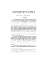 Leveraging Medicare: How to Deliver Affordable, High-Quality Health Care