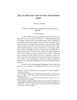 Quality Health Care: Getting There From Here