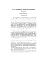 What Is the Goal of Health Insurance Reform?