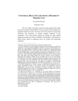 Universal Health Care From a Disability Perspective