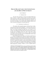Private Health Care in the United States and the Rise of Private Equity
