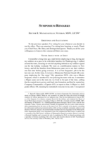 Symposium Remarks