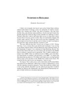 Symposium Remarks