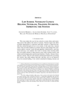 Law School Veterans Clinics: Helping Veterans, Training Students, Improving the System