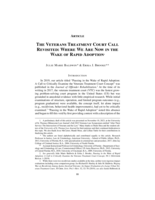 The Veterans Treatment Court Call Revisited: Where We Are Now in the Wake of Rapid Adoption