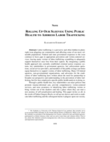 Rolling Up Our Sleeves: Using Public Health to Address Labor Trafficking