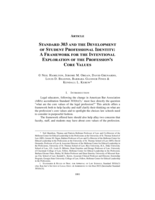 Standard 303 and the Development of Student Professional Identity: A Framework for the Intentional Exploration of the Profession's Core Values