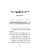 "Pro Humanitate: Developing Leaders of Character in the Law "