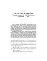 The Evolution of the Courts' Understanding of the Minnesota Education Clause