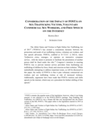 Consideration of the Impact of FOSTA on Sex Trafficking Victims, Voluntary Commercial Sex Workers, and Free Speech on the Internet