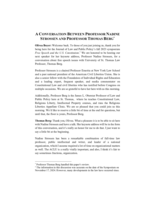 A Conversation Between Professor Nadine Strossen and Professor Thomas Berg