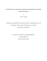 First Things First: A Case Study of the Teaching and Learning of Doctoral-Level Writing Within a DNP Program