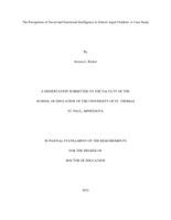 The Perceptions of Social and Emotional Intelligence in School-Aged Children: A Case Study