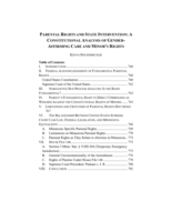 Parental Rights and State Intervention: A Constitutional Analysis of Gender-Affirming Care and Minor's Rights