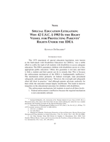 Special Education Litigation: Why 42 U.S.C. 1983 Is the Right Vessel for Protecting Parents' Right Under the IDEA