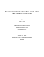 From Resources to Inclusion : Supporting Lesbian, Gay, Bisexual, Transgender, and Queer (LGBTQ) People in Missouri Communities and Schools