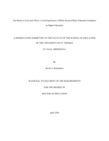 The Desire to Exist and Thrive: Lived Experiences of Black doctoral Music Education Graduates in Higher Education